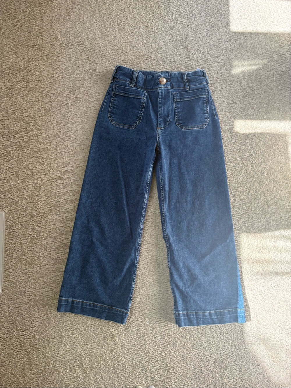 Maeve Wide-Leg ankle length High-Rise Jeans in Dark Blue Denim NWOT